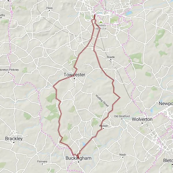 Map miniature of "The Buckinghamshire Gravel Adventure" cycling inspiration in Berkshire, Buckinghamshire and Oxfordshire, United Kingdom. Generated by Tarmacs.app cycling route planner