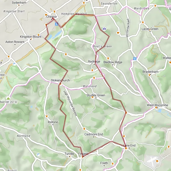 Map miniature of "Gravelly Lodge" cycling inspiration in Berkshire, Buckinghamshire and Oxfordshire, United Kingdom. Generated by Tarmacs.app cycling route planner