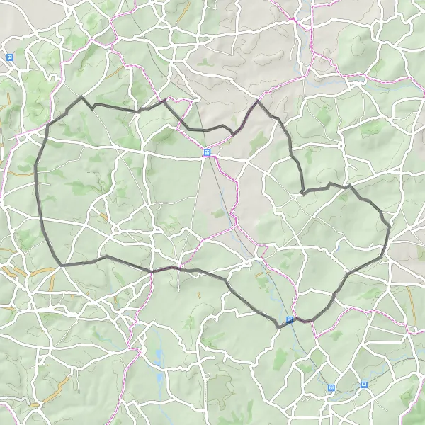 Map miniature of "Cotswold Explorer" cycling inspiration in Berkshire, Buckinghamshire and Oxfordshire, United Kingdom. Generated by Tarmacs.app cycling route planner