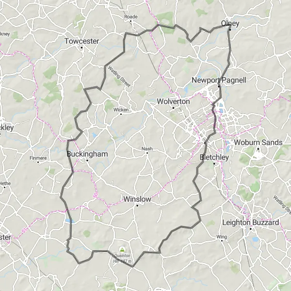 Map miniature of "Grand Road Cycling Experience" cycling inspiration in Berkshire, Buckinghamshire and Oxfordshire, United Kingdom. Generated by Tarmacs.app cycling route planner