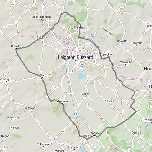 Map miniature of "Clipstone Loop" cycling inspiration in Berkshire, Buckinghamshire and Oxfordshire, United Kingdom. Generated by Tarmacs.app cycling route planner