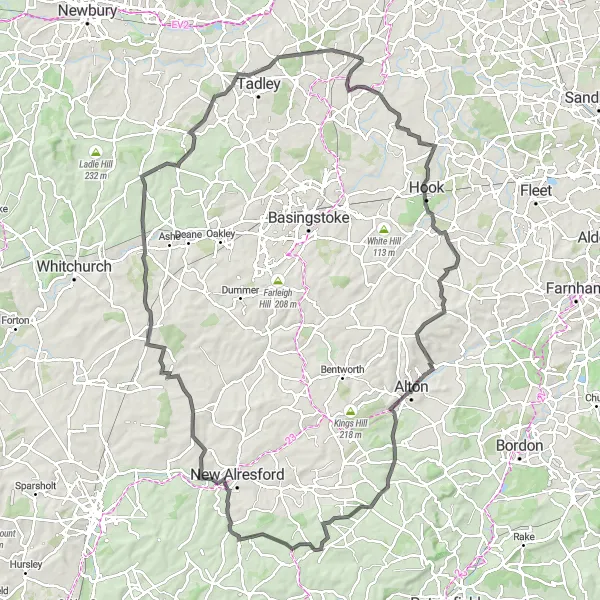Map miniature of "The Saye Circuit" cycling inspiration in Berkshire, Buckinghamshire and Oxfordshire, United Kingdom. Generated by Tarmacs.app cycling route planner