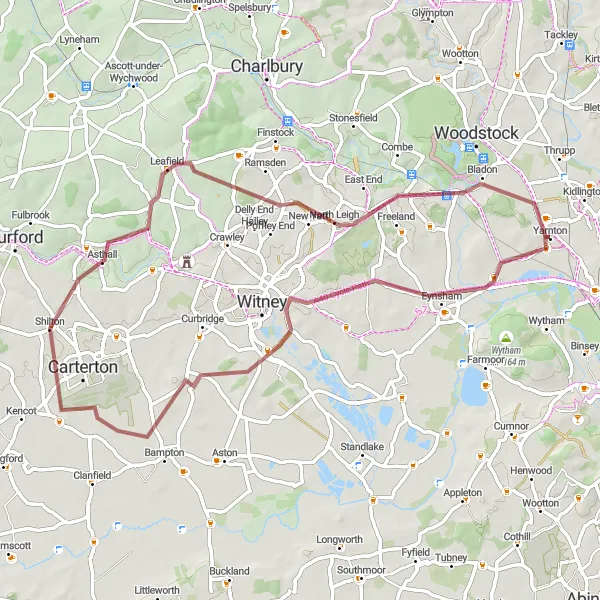 Map miniature of "Chiltern Gravel Adventure" cycling inspiration in Berkshire, Buckinghamshire and Oxfordshire, United Kingdom. Generated by Tarmacs.app cycling route planner