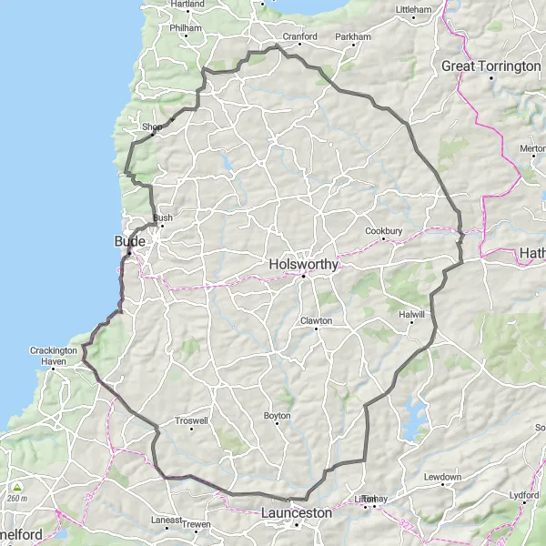 Map miniature of "Ultimate Adventure" cycling inspiration in Cornwall and Isles of Scilly, United Kingdom. Generated by Tarmacs.app cycling route planner