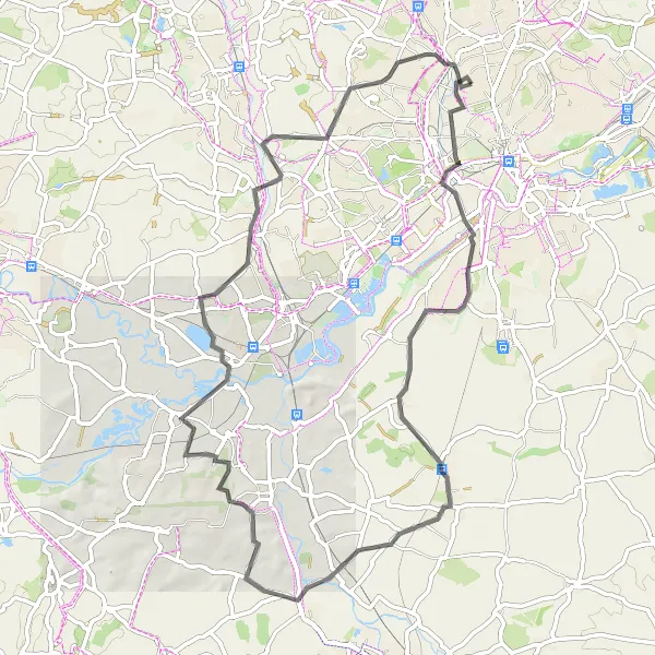 Map miniature of "Charnwood Chase" cycling inspiration in Derbyshire and Nottinghamshire, United Kingdom. Generated by Tarmacs.app cycling route planner