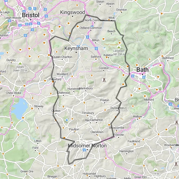 Map miniature of "Exploring Countryside Splendor" cycling inspiration in Dorset and Somerset, United Kingdom. Generated by Tarmacs.app cycling route planner