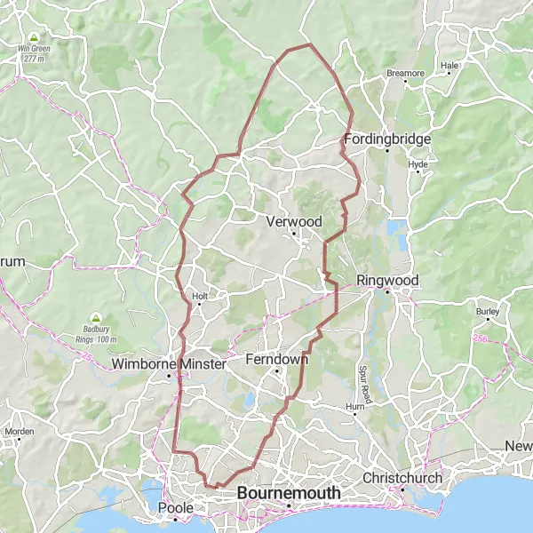 Map miniature of "The Seaview Scenic Route" cycling inspiration in Dorset and Somerset, United Kingdom. Generated by Tarmacs.app cycling route planner