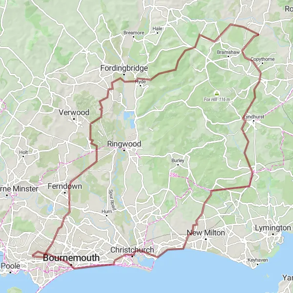 Map miniature of "The Gravel Adventure" cycling inspiration in Dorset and Somerset, United Kingdom. Generated by Tarmacs.app cycling route planner