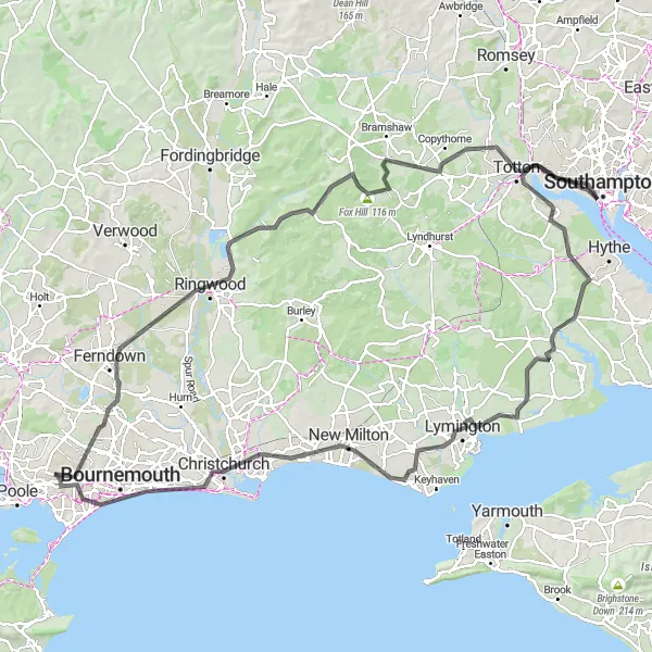 Map miniature of "Dorset Country Lane Loop" cycling inspiration in Dorset and Somerset, United Kingdom. Generated by Tarmacs.app cycling route planner