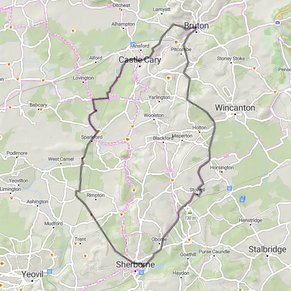 Map miniature of "Redlynch Circuit" cycling inspiration in Dorset and Somerset, United Kingdom. Generated by Tarmacs.app cycling route planner