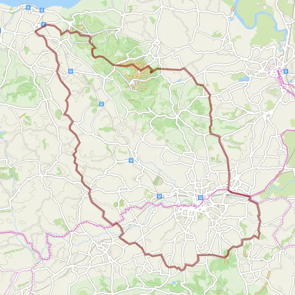 Map miniature of "The Quantock Gravel Extravaganza" cycling inspiration in Dorset and Somerset, United Kingdom. Generated by Tarmacs.app cycling route planner