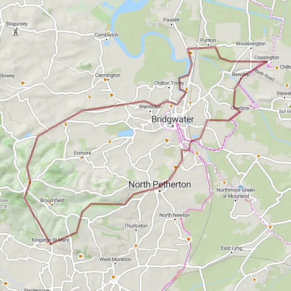 Map miniature of "Discover Rural Charm" cycling inspiration in Dorset and Somerset, United Kingdom. Generated by Tarmacs.app cycling route planner