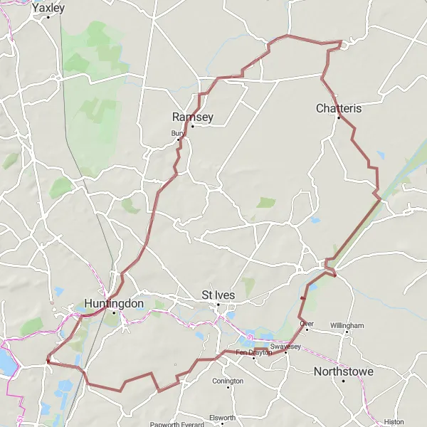 Map miniature of "The Gravel Adventure" cycling inspiration in East Anglia, United Kingdom. Generated by Tarmacs.app cycling route planner