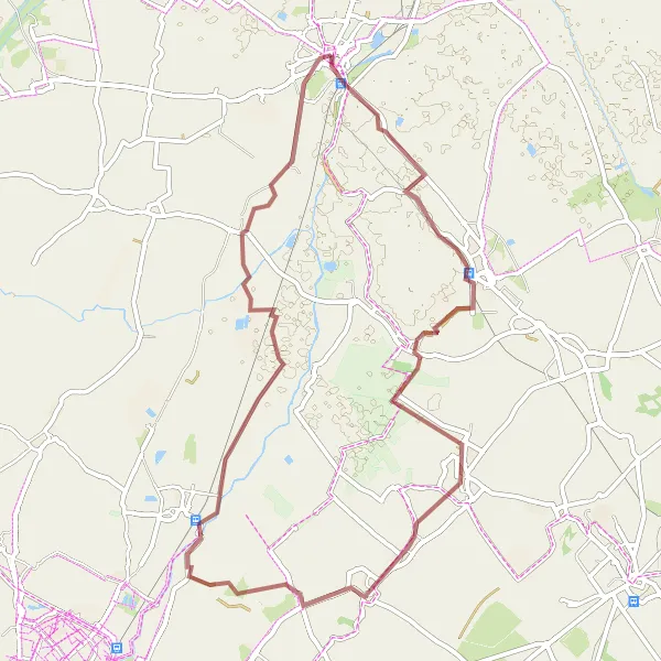 Map miniature of "Gravel Adventure through Fenland" cycling inspiration in East Anglia, United Kingdom. Generated by Tarmacs.app cycling route planner