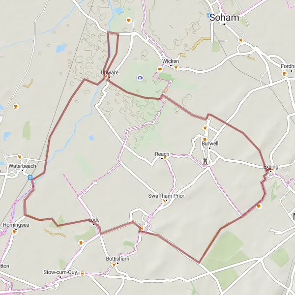 Map miniature of "The Fenland Explorer" cycling inspiration in East Anglia, United Kingdom. Generated by Tarmacs.app cycling route planner