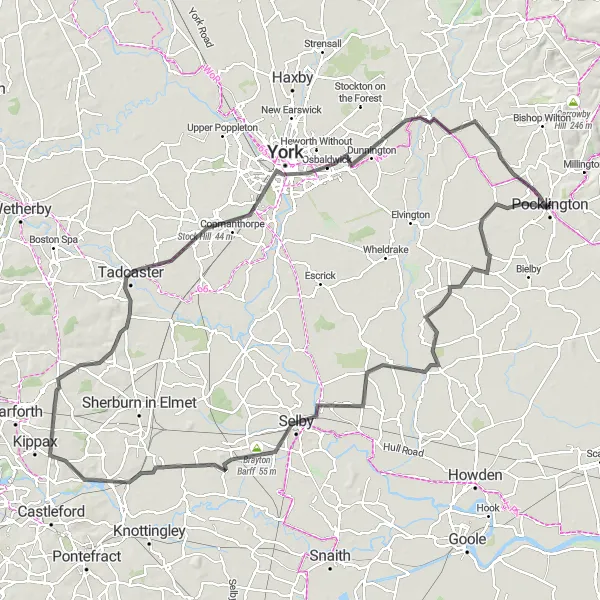 Map miniature of "Breathtaking North Yorkshire" cycling inspiration in East Yorkshire and Northern Lincolnshire, United Kingdom. Generated by Tarmacs.app cycling route planner