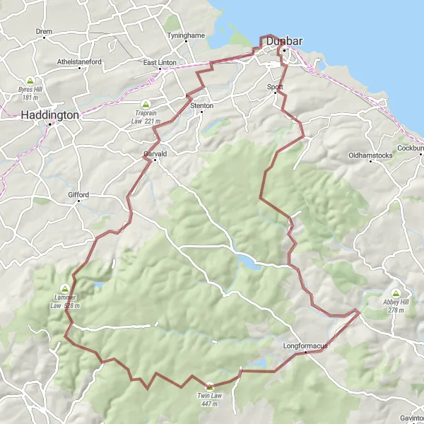 Map miniature of "Ultimate Gravel Adventure" cycling inspiration in Eastern Scotland, United Kingdom. Generated by Tarmacs.app cycling route planner