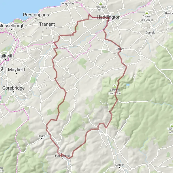 Map miniature of "Eastern Scotland Gravel Challenge" cycling inspiration in Eastern Scotland, United Kingdom. Generated by Tarmacs.app cycling route planner