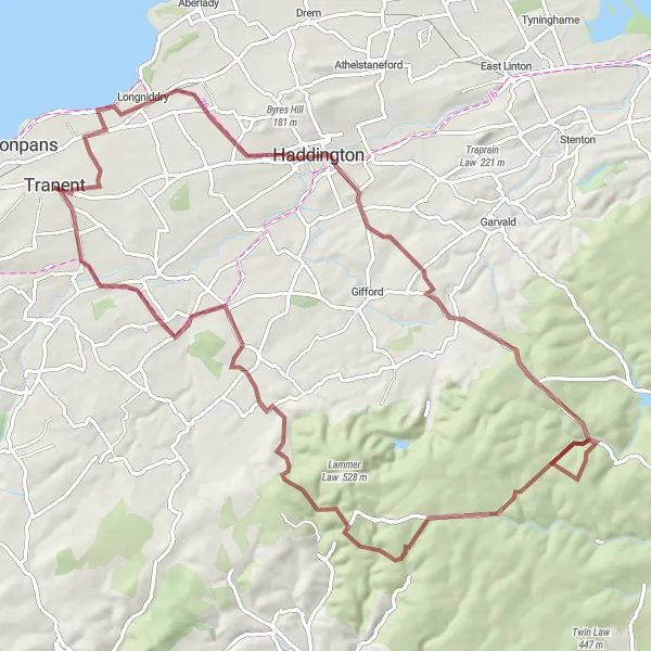 Map miniature of "Gravel Adventure Loop" cycling inspiration in Eastern Scotland, United Kingdom. Generated by Tarmacs.app cycling route planner