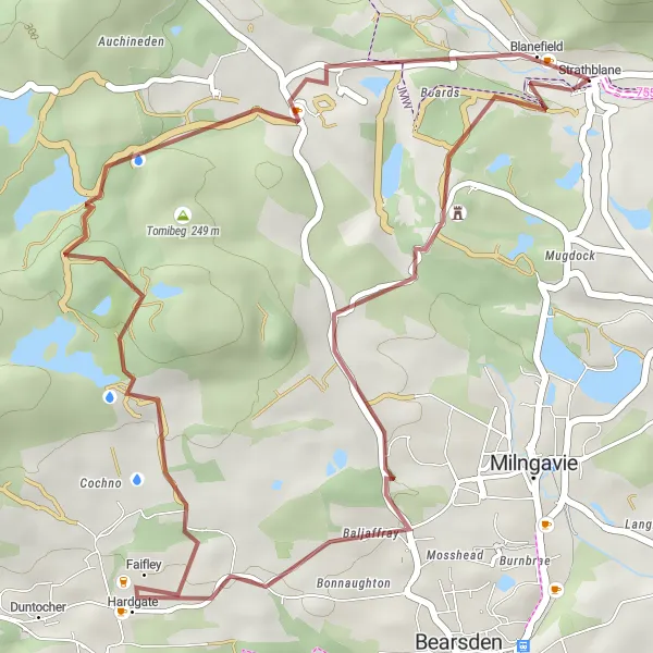 Map miniature of "Moot Hill Gravel Ride" cycling inspiration in Eastern Scotland, United Kingdom. Generated by Tarmacs.app cycling route planner