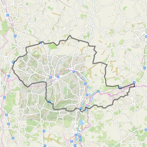 Map miniature of "Scenic Ride: Broxbourne to Ware" cycling inspiration in Essex, United Kingdom. Generated by Tarmacs.app cycling route planner