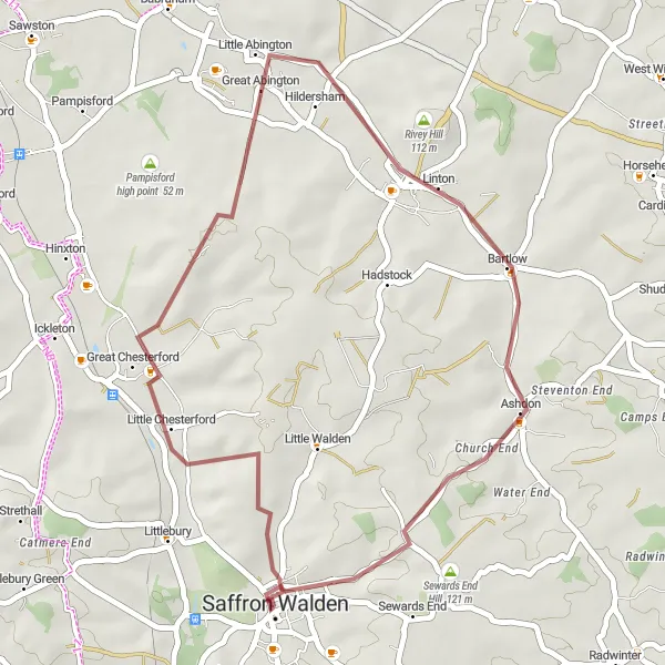 Map miniature of "Discovering Rural Delights" cycling inspiration in Essex, United Kingdom. Generated by Tarmacs.app cycling route planner