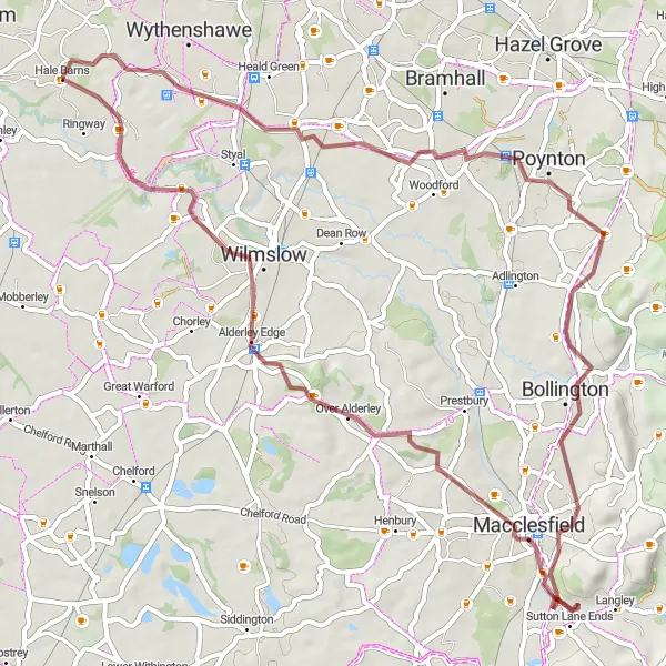 Map miniature of "Peak District Gravel Adventure" cycling inspiration in Greater Manchester, United Kingdom. Generated by Tarmacs.app cycling route planner