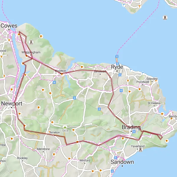 Map miniature of "Off-Road Gravel Adventure" cycling inspiration in Hampshire and Isle of Wight, United Kingdom. Generated by Tarmacs.app cycling route planner