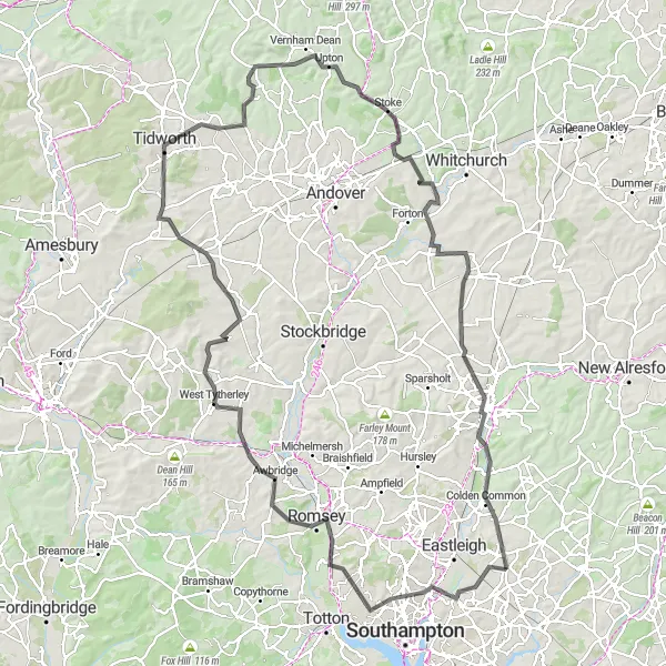 Map miniature of "Fair Oak to Crowdhill" cycling inspiration in Hampshire and Isle of Wight, United Kingdom. Generated by Tarmacs.app cycling route planner