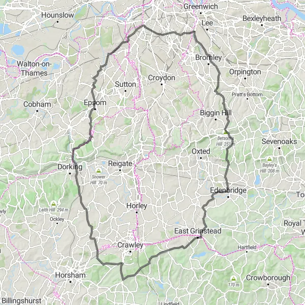 Map miniature of "Discover Southend and Forest Hill" cycling inspiration in Inner London — East, United Kingdom. Generated by Tarmacs.app cycling route planner