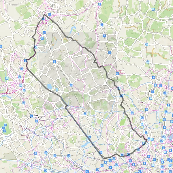 Map miniature of "Road Adventure" cycling inspiration in Inner London — East, United Kingdom. Generated by Tarmacs.app cycling route planner