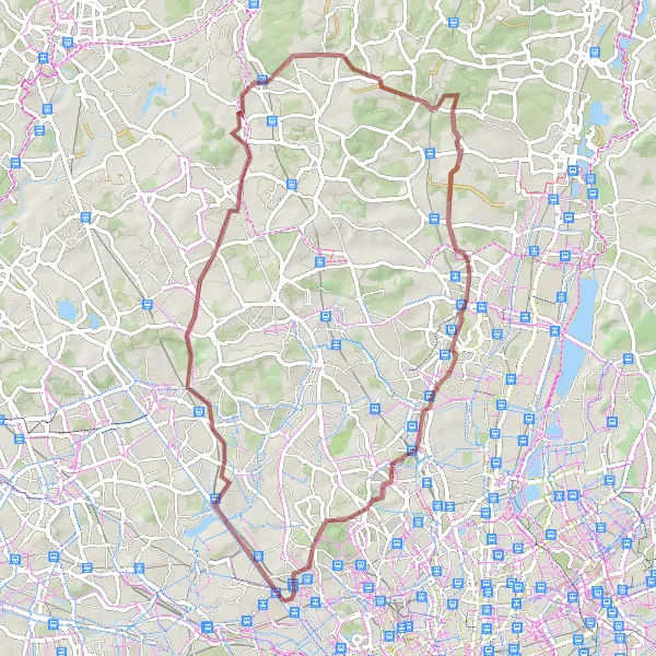 Map miniature of "The Gravel Explorer" cycling inspiration in Inner London — West, United Kingdom. Generated by Tarmacs.app cycling route planner