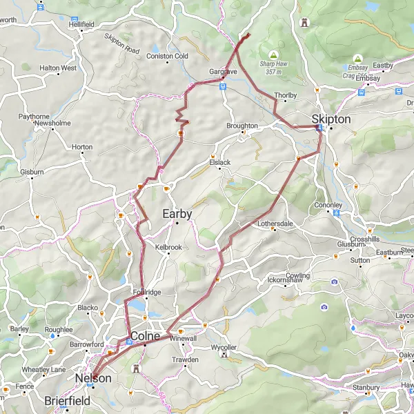 Map miniature of "Scenic Gravel Ride" cycling inspiration in Lancashire, United Kingdom. Generated by Tarmacs.app cycling route planner