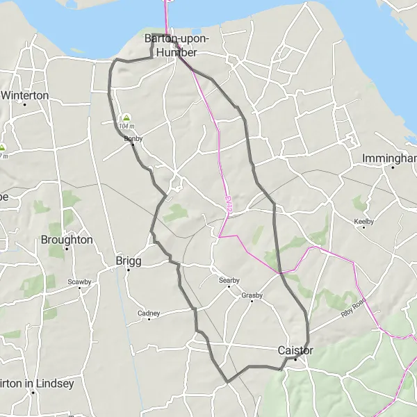 Map miniature of "Historical Landmarks and Scenic Routes" cycling inspiration in Lincolnshire, United Kingdom. Generated by Tarmacs.app cycling route planner