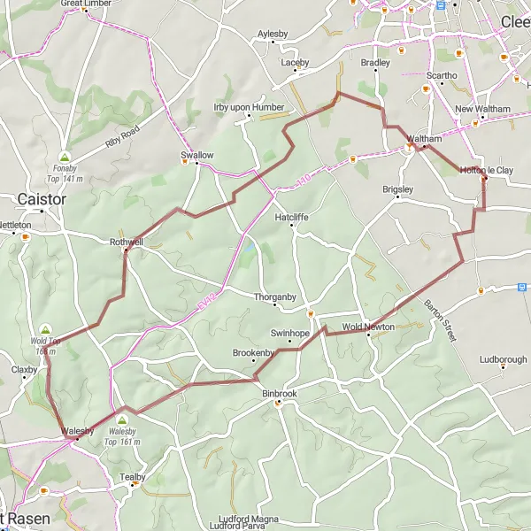 Map miniature of "Gravel Adventure" cycling inspiration in Lincolnshire, United Kingdom. Generated by Tarmacs.app cycling route planner