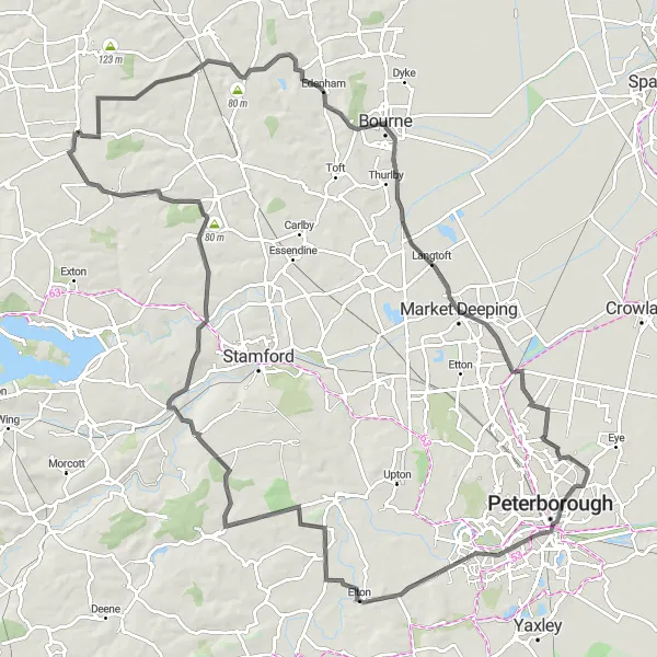 Map miniature of "The Ultimate Road Cycling Challenge" cycling inspiration in Lincolnshire, United Kingdom. Generated by Tarmacs.app cycling route planner