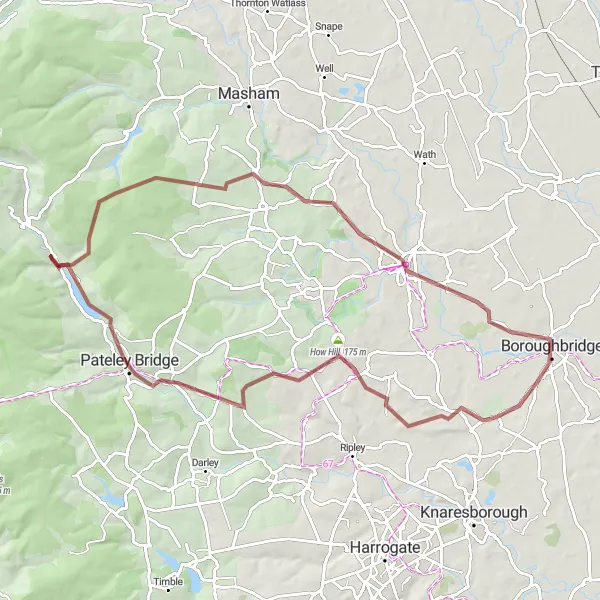 Map miniature of "The Ingerthorpe Loop" cycling inspiration in North Yorkshire, United Kingdom. Generated by Tarmacs.app cycling route planner
