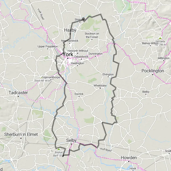 Map miniature of "Yorkshire Epic" cycling inspiration in North Yorkshire, United Kingdom. Generated by Tarmacs.app cycling route planner