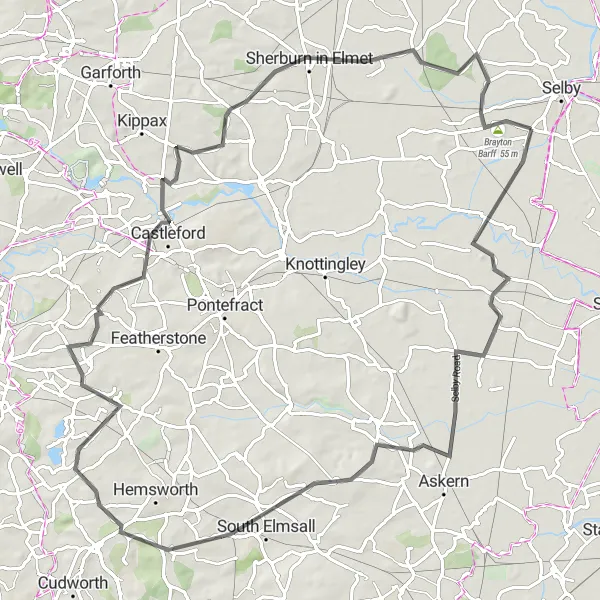 Map miniature of "Yorkshire Challenge" cycling inspiration in North Yorkshire, United Kingdom. Generated by Tarmacs.app cycling route planner
