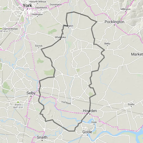 Map miniature of "Countryside Exploration and Charming Villages" cycling inspiration in North Yorkshire, United Kingdom. Generated by Tarmacs.app cycling route planner