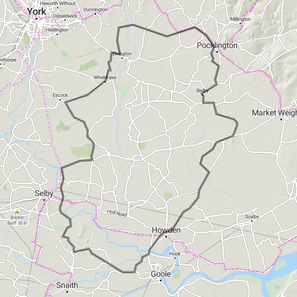 Map miniature of "Picturesque Villages and Cultural Heritage" cycling inspiration in North Yorkshire, United Kingdom. Generated by Tarmacs.app cycling route planner