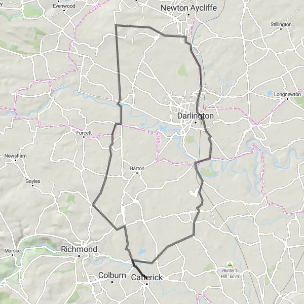 Map miniature of "The Teesdale Tour" cycling inspiration in North Yorkshire, United Kingdom. Generated by Tarmacs.app cycling route planner