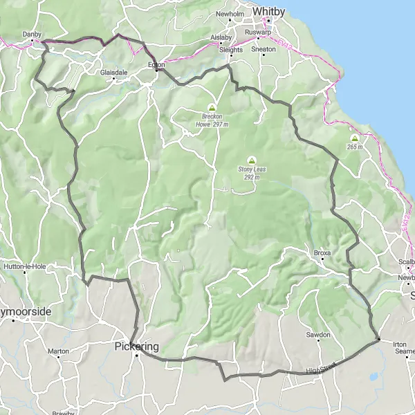 Map miniature of "The North Yorkshire Moor Loop" cycling inspiration in North Yorkshire, United Kingdom. Generated by Tarmacs.app cycling route planner