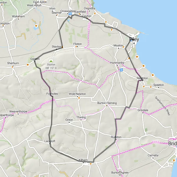 Map miniature of "The Idyllic Countryside Loop" cycling inspiration in North Yorkshire, United Kingdom. Generated by Tarmacs.app cycling route planner