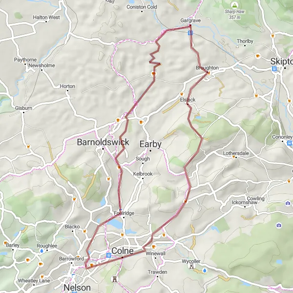 Map miniature of "The Pennine Panorama" cycling inspiration in North Yorkshire, United Kingdom. Generated by Tarmacs.app cycling route planner