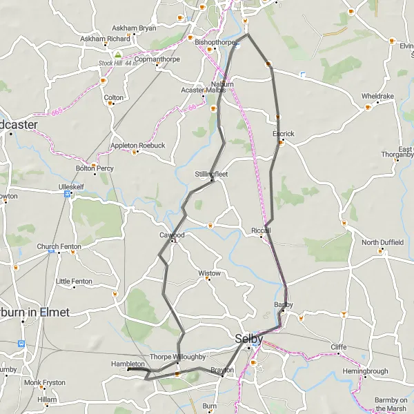 Map miniature of "Hambleton Countryside Road Loop" cycling inspiration in North Yorkshire, United Kingdom. Generated by Tarmacs.app cycling route planner