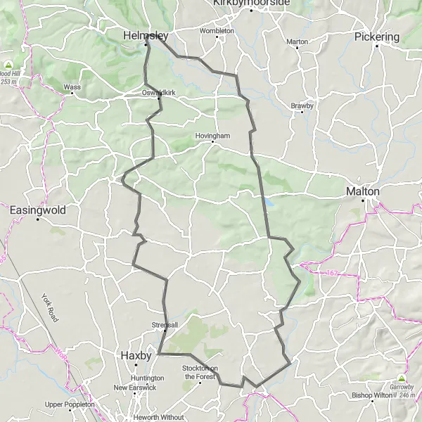 Map miniature of "Castle Howard and Gilling Circuit" cycling inspiration in North Yorkshire, United Kingdom. Generated by Tarmacs.app cycling route planner