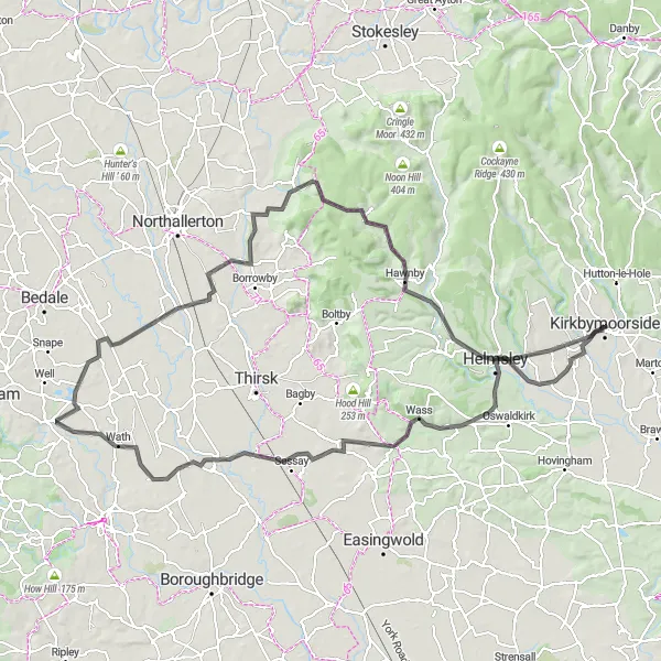 Map miniature of "The Ultimate Road Adventure" cycling inspiration in North Yorkshire, United Kingdom. Generated by Tarmacs.app cycling route planner