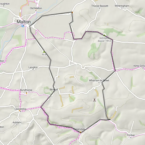Map miniature of "Derwent Valley Loop" cycling inspiration in North Yorkshire, United Kingdom. Generated by Tarmacs.app cycling route planner