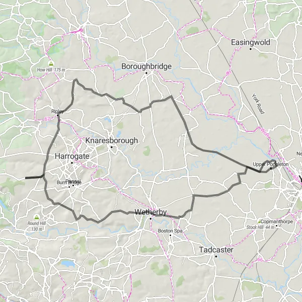 Map miniature of "Scenic Yorkshire Ride" cycling inspiration in North Yorkshire, United Kingdom. Generated by Tarmacs.app cycling route planner